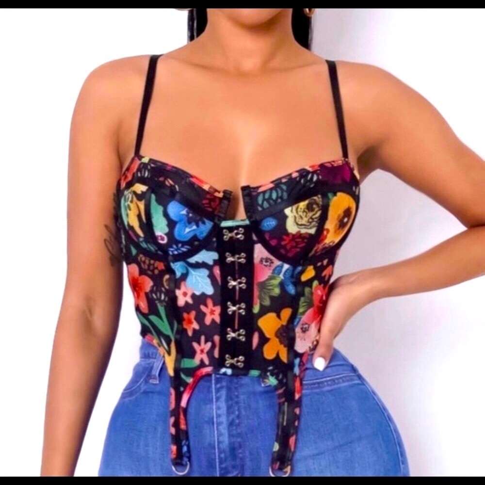 “Floral” Corset Crop Top